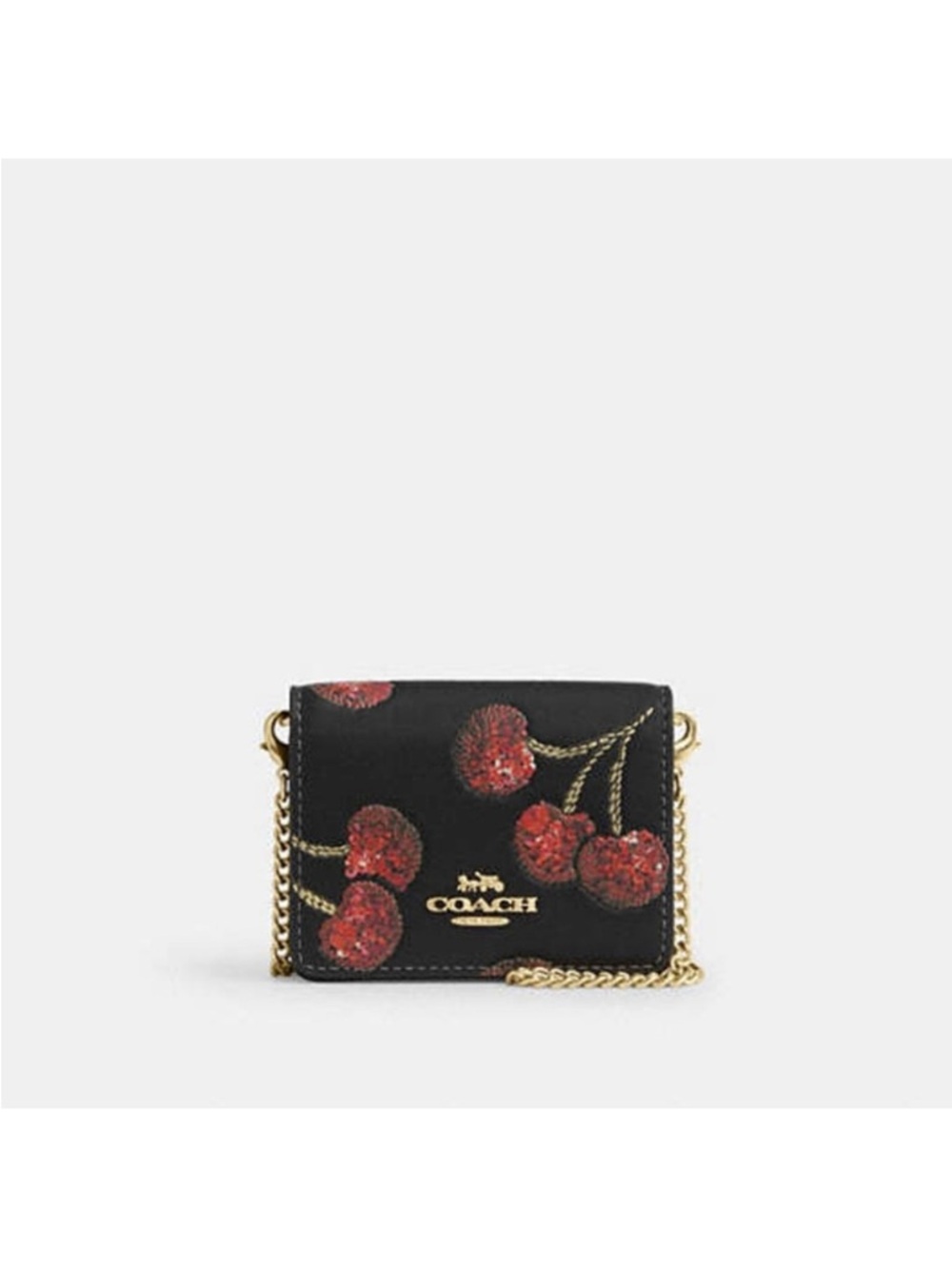 COACH Black Cherry Wallet On A Chain